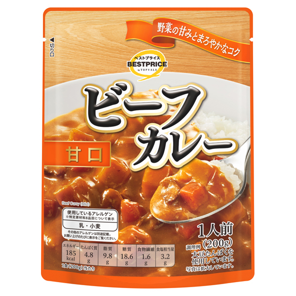 トップバリュ ビーフカレー 甘口