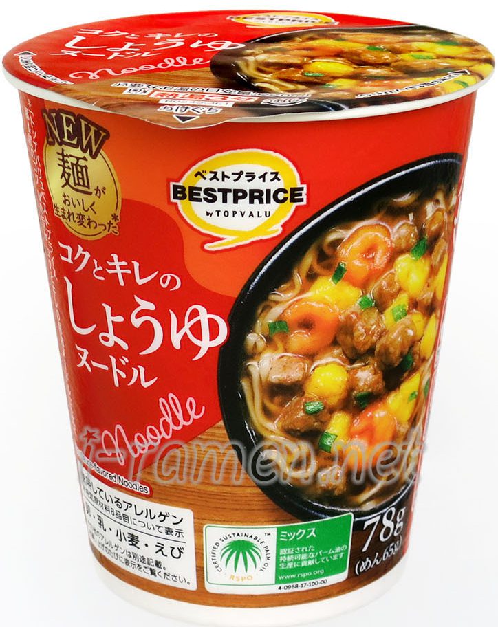 トップバリュベストプライス コクとキレのしょうゆヌードル